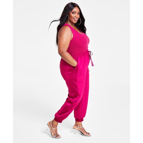 Nina Parker Trendy Plus Size 2X Wide-Leg Joggers Pink MSRP $89 - Picture 3 of 4